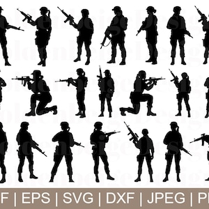 Female Soldiers Svg, Soldiers Vecror, Army Vector, Female Army Soldier, Army Silhouette, Jpeg, Png