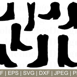 Cowboystiefel svg, Cowboystiefel Vektor, Cowboystiefel Silhouette, Cowboystiefel Dxf, Jpeg, Png