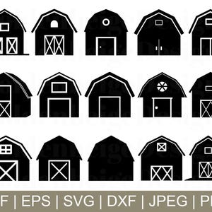 Barn Svg, Barn Vector, Barn Silhouette, Barn Cut File, Barn Dxf, Jpeg, Png