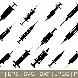 Syringe Svg, Syringe Vector, Syringe Cut File, Syringe Dxf, Jpeg, Png