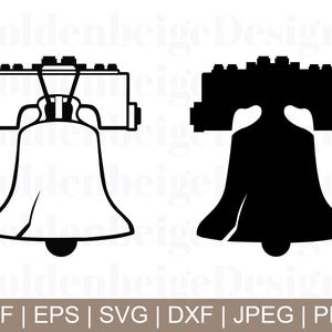 Liberty Bell Svg, Liberty Bell Vector, Liberty Bell Silhouette, Liberty Bell Cut File, Dxf, Jpeg, Png