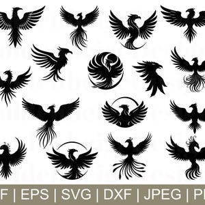 Phoenix Svg, Phoenix Silhouette, Phoenix Cut File, Phoenix Cricut, Phoenix Dxf, Jpeg, Png