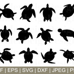 Sea Turtle Svg, Sea Turtle Vector, Sea Turtle Silhouette, Sea Turtle Cricut, Sea Turtle Cut File, Dxf, Jpeg, Png