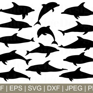 Svg de poisson dauphin, vecteur de dauphin, silhouette de dauphin, dauphin coupé fil, Jpeg, png