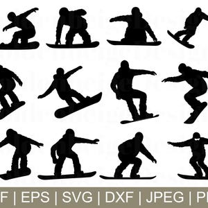 Snowboarding Svg, Snowboarding Vector, Snowboarding Silhouette, Snowboarding Cut File, Jpeg, Png