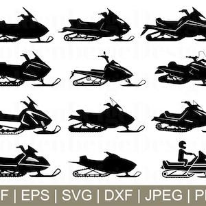 Snowmobile Svg, Snowmobile Cut File, Snowmobile Silhouette, Snowmobile Vector, Jpeg, Png