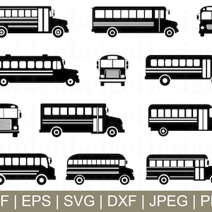 School Bus Svg, School Bus Cut File, School Bus Vector, SChool bus Silhouette, Jpeg, Png