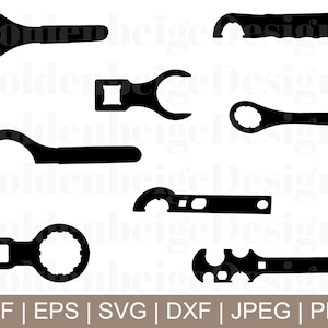 Wrench Svg, Wrench Vector, Wrench Silhouette, Wrench Cricut, Wrench Clipart, Tool Silhouette