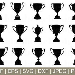 Trophy Svg, Trophy Cut File, Trophy Vector, Trophies Silhouette, Trophy Dxf, Jpeg, Png