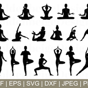 Yoga Svg, Yoga Silhouette, Yoga Vector, Yoga Cut File, Yoga Cut File, Jpeg, Png