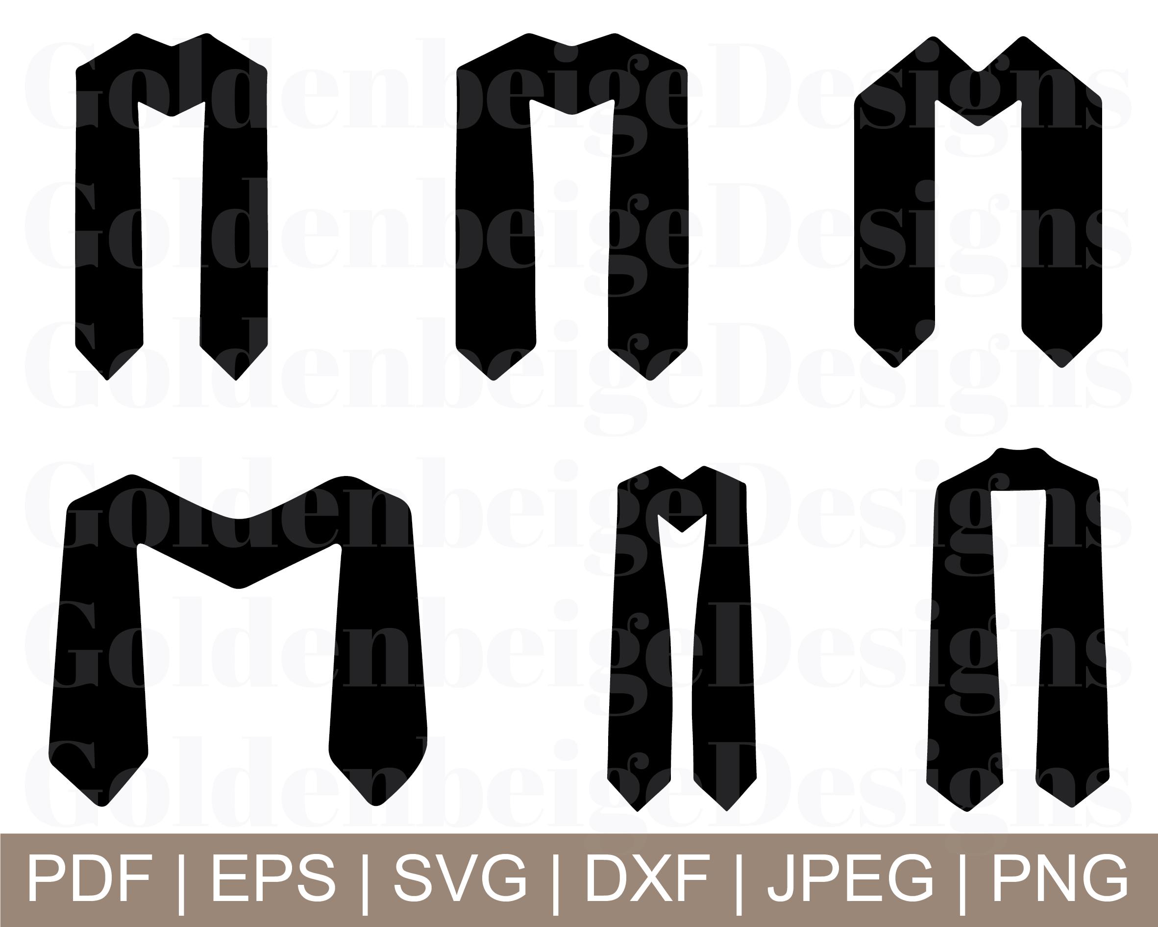 Graduation Stole Svg, Graduation Stole Vector, Graduation Silhouette ...