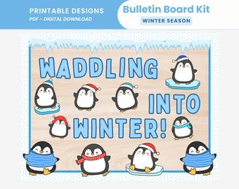ZOIIWA Winter-Pinnwand Dekoration Set – 47 Teile Mit Pinguin & Schneeflocken, Inkl. Klebepunkte, Für Klassenzimmer & Zuhause