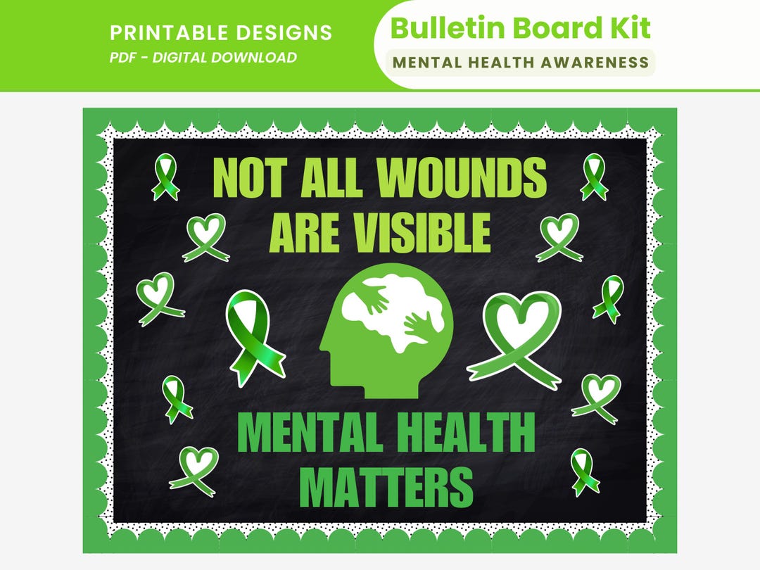 Mental Health Matters Bulletin Board Kit Printable Mental Health ...