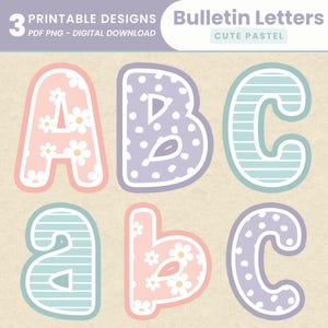 Cute Pastel Bulletin Board Letters For Bulletin Display Pastel Printable Letters For Bulletin Board Pastel Theme Classroom Decorations