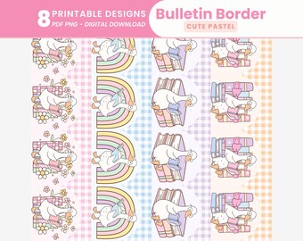 Cute Pastel Goose Reading Back to School Bulletin Board Borders Printable Goose Reading Books Borders Display Silly Goose Classroom Decor