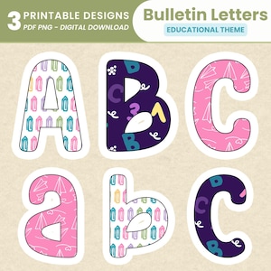 Educational Letters For Classroom Bulletin Board Letters Decorations Printable Letters Bulletin Board Decorative Letters Back To School