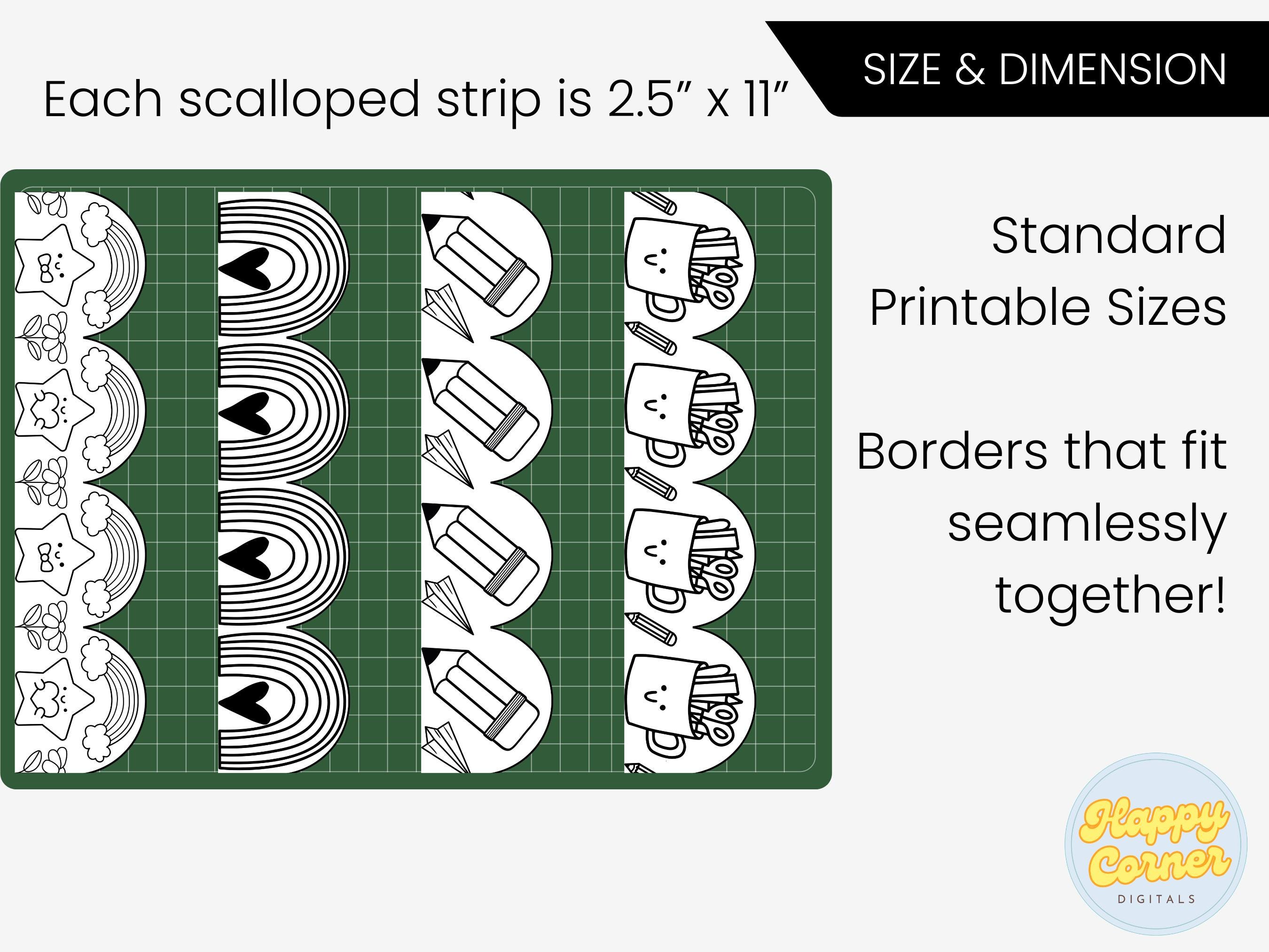 Black and White Bulletin Board Borders Classroom Decor Printable ...