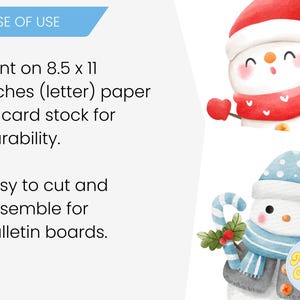Winter reading snowman theme bulletin board kit print size