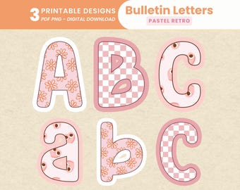 Boho Retro Bulletin Board Letters | Daisy Letters - Etsy Canada
