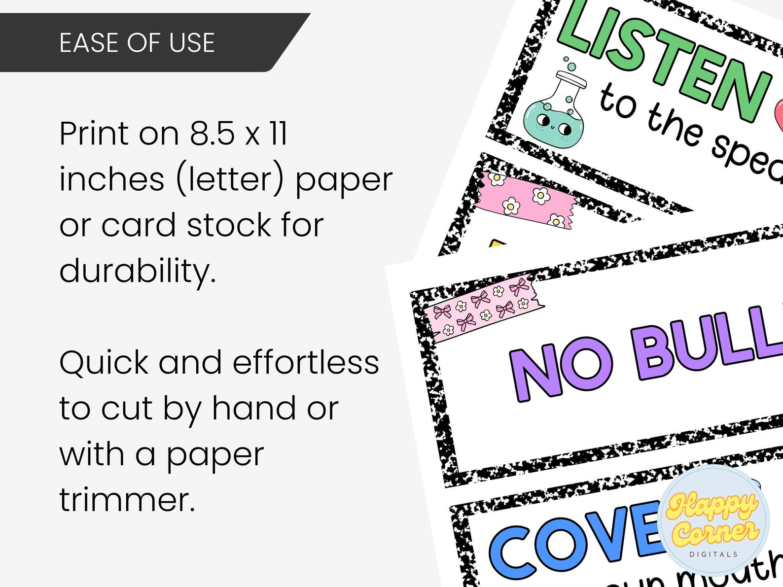 Composition Notebook Classroom Rules Display Printable Kids Behavior ...
