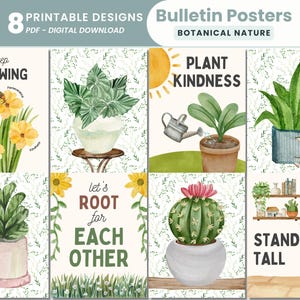 Classroom Posters Plants Botanical Nature Display Posters for Classroom Decor Wall Posters Printable Plants Quotes Posters Succulent Plants