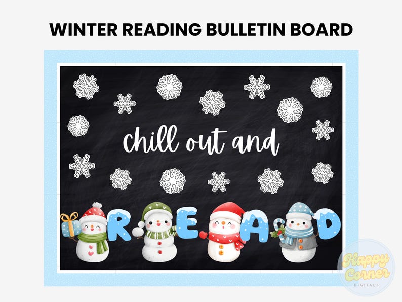 Winter reading bulletin board kit