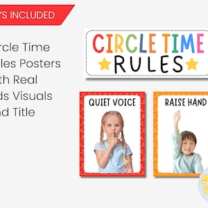 Circle Time Rules Bright Posters Printable With Real Kids Printable ...