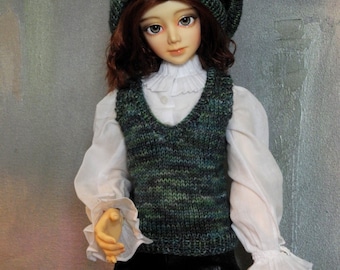 SD BJD sweater vest and beret Lucky