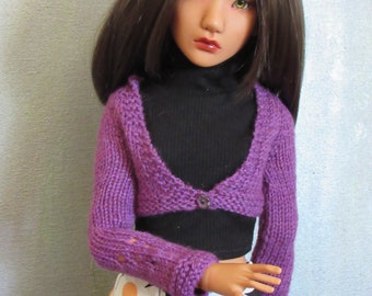 Miss Lydia, handknitted shrug for slim SD BJD (Zaoll, Merry Doll Round, Dollstown Elf, Feeple 60, Lillycat SD)