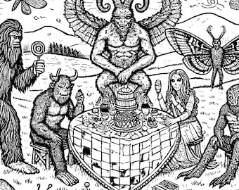 My Cryptid Valentine Coloring Book | Instant Digital Download | Printable PDFs for Cryptid Lovers