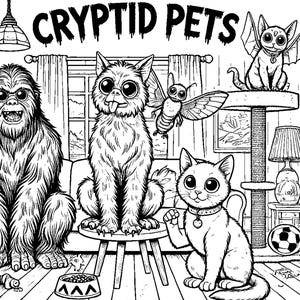 Cryptid Pets Coloring Book | Instant Digital Download | Printable PDFs for Cryptid Lovers