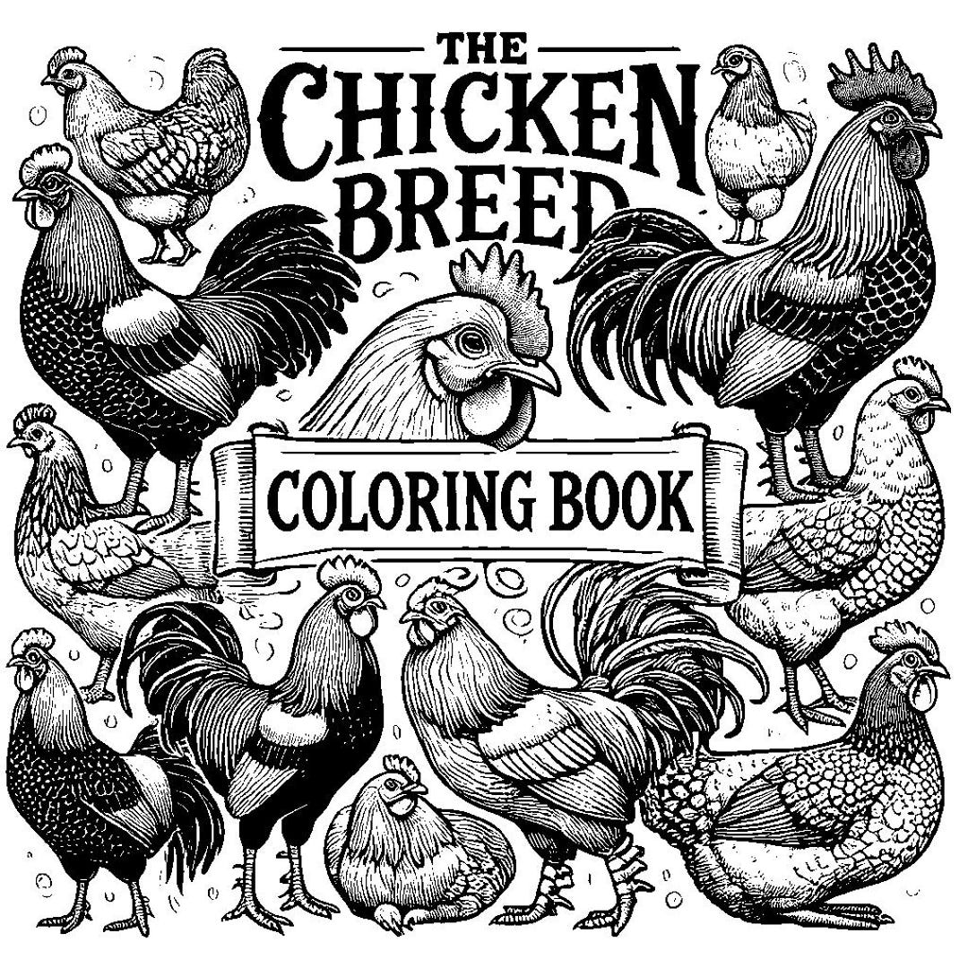 Chicken Breeds Coloring Book | Instant Digital Download | Printable ...