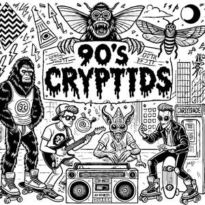 90s Cryptids Coloring Book | Instant Digital Download | Printable PDFs for Cryptid Lovers
