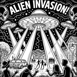 Alien Invasion Coloring Book | Instant Digital Download | Printable PDFs for Alien Lovers | Free Shipping and Instant Download!