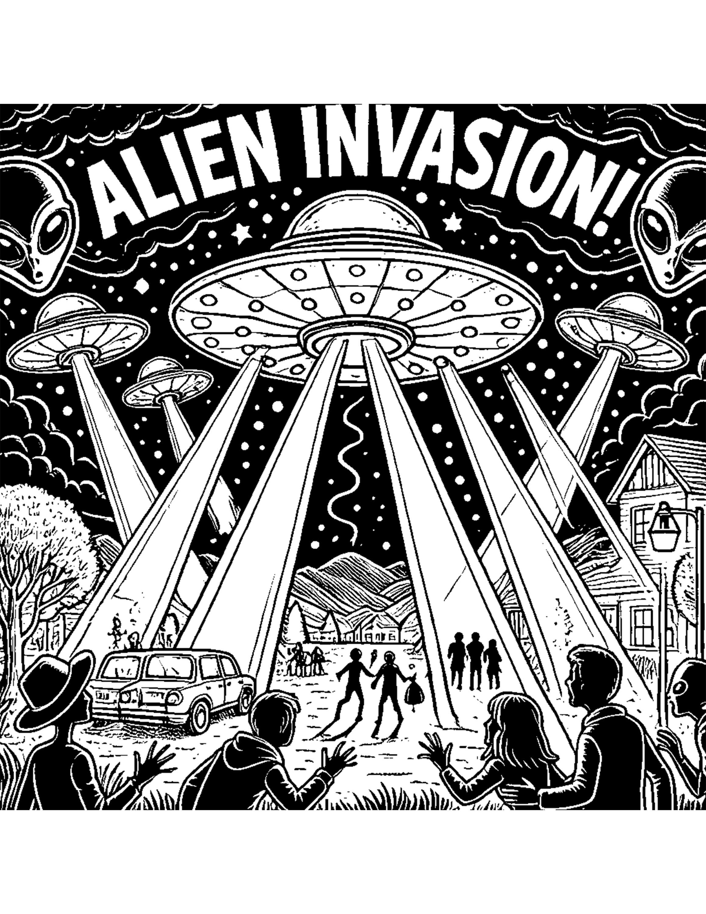 Alien Invasion Coloring Book | Instant Digital Download | Printable PDFs for Alien Lovers | Free Shipping and Instant Download!