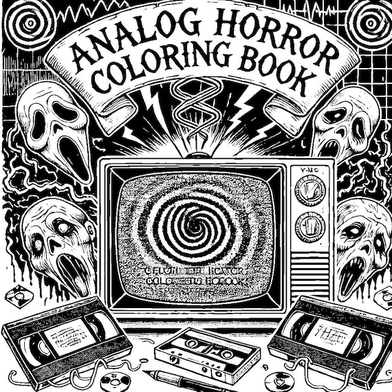 Analog Horror Coloring Book | Instant Digital Download | Printable PDFs for Horror Lovers