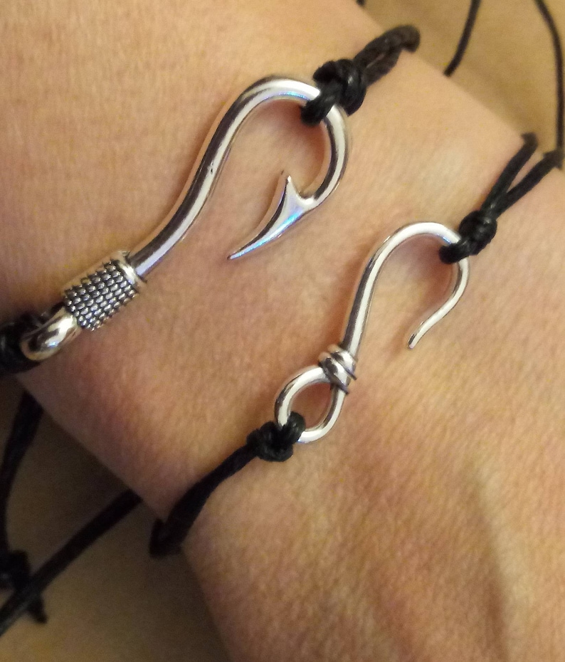 Fish hook bracelet, Couples bracelets, new couple gift, hooked on you bracelet, boyfriend gift,  matching bracelets for couple 