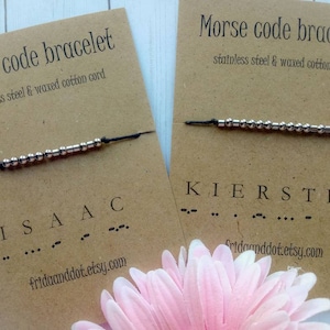 Couples Morse code bracelet by Frida and Dot, morse code name bracelet, couples jewelry, best friends bracelet set, Morse code jewelry