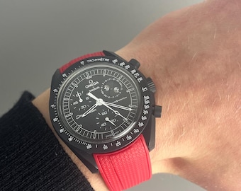 MoonSwatch Omega x Swatch Speedmaster red silicone rubber strap watch strap - 20mm