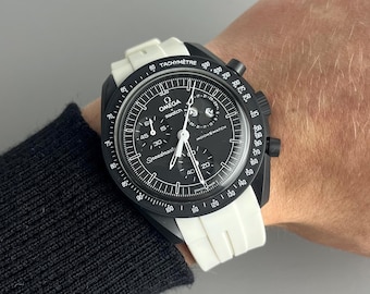 MoonSwatch Omega x Swatch Speedmaster white silicone rubber strap watch strap - 20mm