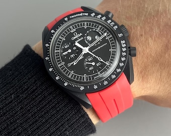 MoonSwatch Omega x Swatch Speedmaster red silicone rubber strap watch strap - 20mm