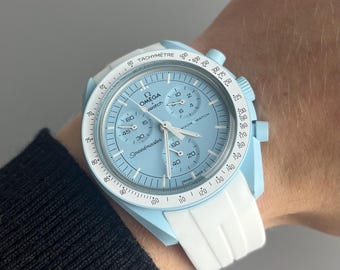 MoonSwatch Omega x Swatch Speedmaster white silicone rubber strap watch strap - 20mm