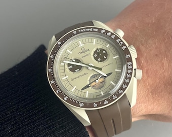 MoonSwatch Omega x Swatch Speedmaster brown silicone rubber strap watch strap - 20mm