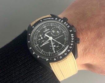 MoonSwatch Omega x Swatch Speedmaster brown-beige silicone rubber strap watch strap - 20mm