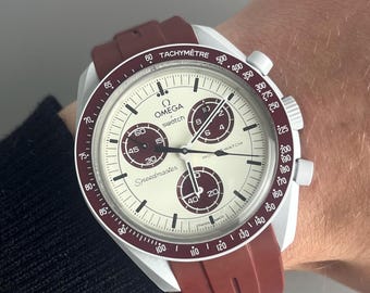 MoonSwatch Omega x Swatch Speedmaster red silicone rubber strap watch strap - 20mm