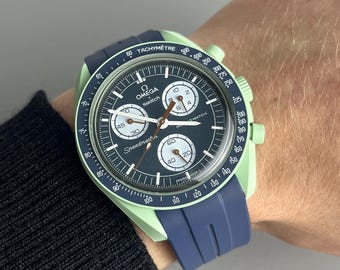 MoonSwatch Omega x Swatch Speedmaster navy blue silicone rubber strap watch strap - 20mm