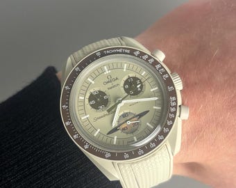 MoonSwatch Omega x Swatch Speedmaster beige silicone rubber strap watch strap - 20mm