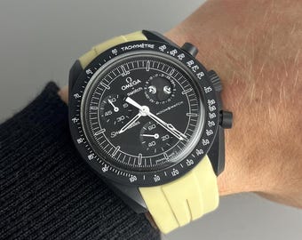 MoonSwatch Omega x Swatch Speedmaster yellow silicone rubber strap watch strap - 20mm