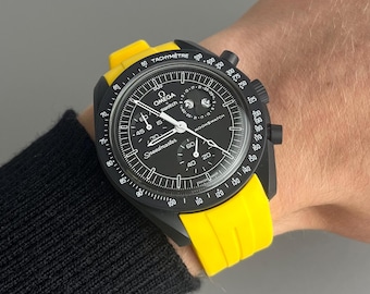 MoonSwatch Omega x Swatch Speedmaster yellow silicone rubber strap watch strap - 20mm