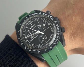 MoonSwatch Omega x Swatch Speedmaster green silicone rubber strap watch strap - 20mm